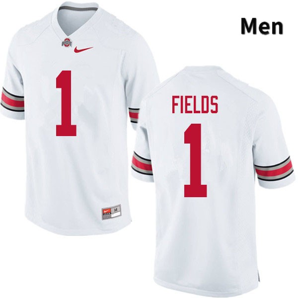 Ohio State Buckeyes Justin Fields Men's #1 White Authentic Stitched College Football Jersey